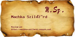Machka Szilárd névjegykártya